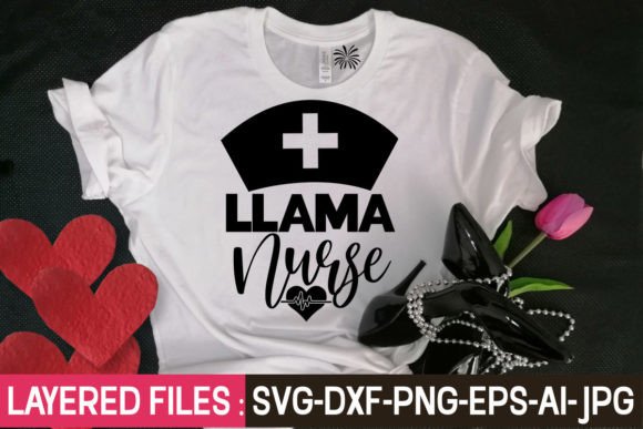 Llama Nurse SVG: Graphics for T-Shirt Designs