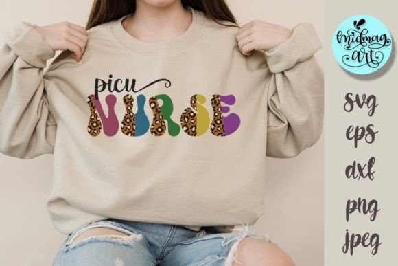 PICU Nurse Leopard Graphics for T-Shirt Designs