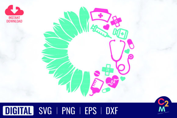 Sunflower Nurse SVG: Elevate T-Shirt Designs & Graphics